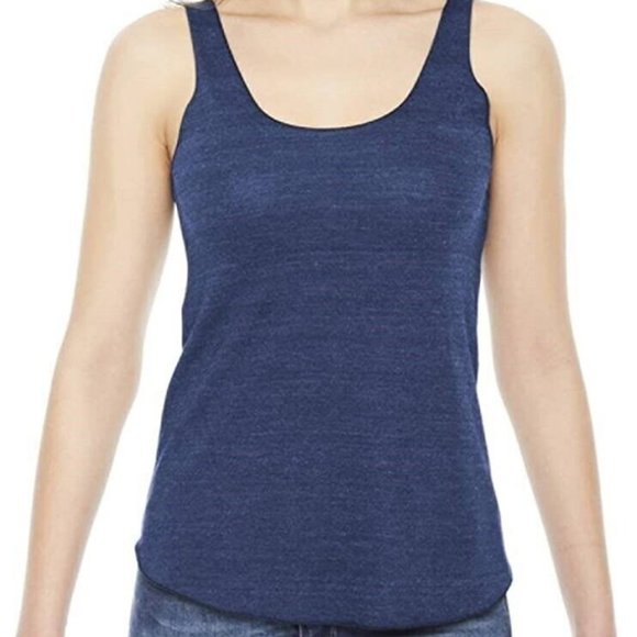 NWT AMERICAN APPAREL WOMEN'S TRIBLEND RACERBACK TANK TOP TRI-INDIGO SMALL - Picture 1 of 10